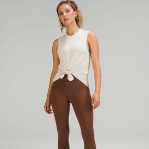 Lululemon Modal Silk tie front yoga tank top size 6 Ivory new without tags